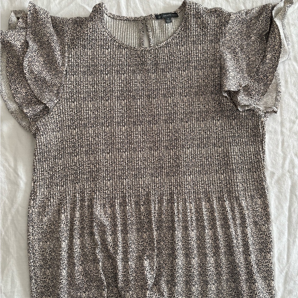 Adrianna Papell Black and White Textured Blouse